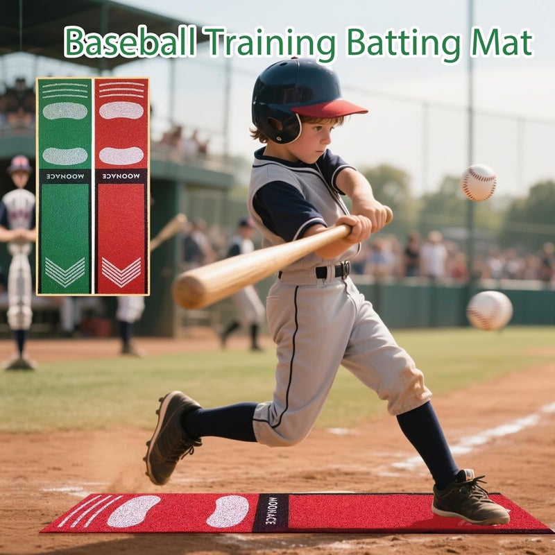 MOONACE Softball Pitching Mat Wear Resistant Portable Auxiliary Tool for Batting Stance Practice 54 x 12 inches for Young People Beginner，Indoor/Outdoor Practice Baseball Strike Zone Mat - Image 5